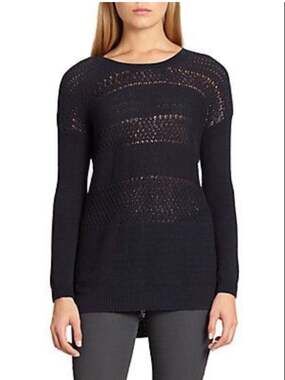 Helmut Lang Womens S Black Muted Web Pullover Sweater Designer Avant Garde Luxe
